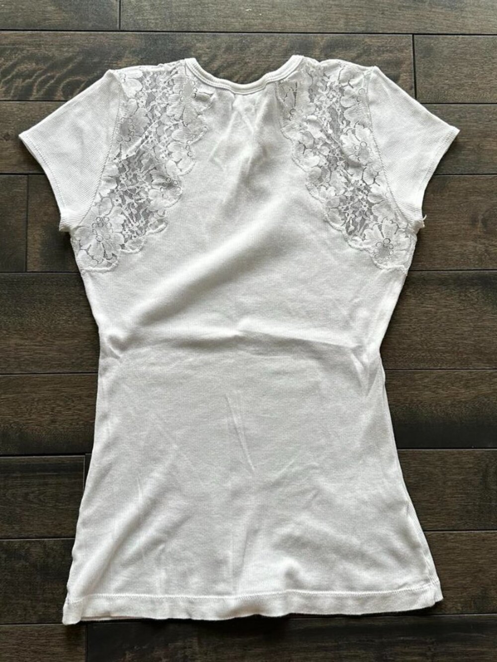 BCBGMaxAzria Lace Insert Tee - Picture 2 of 2